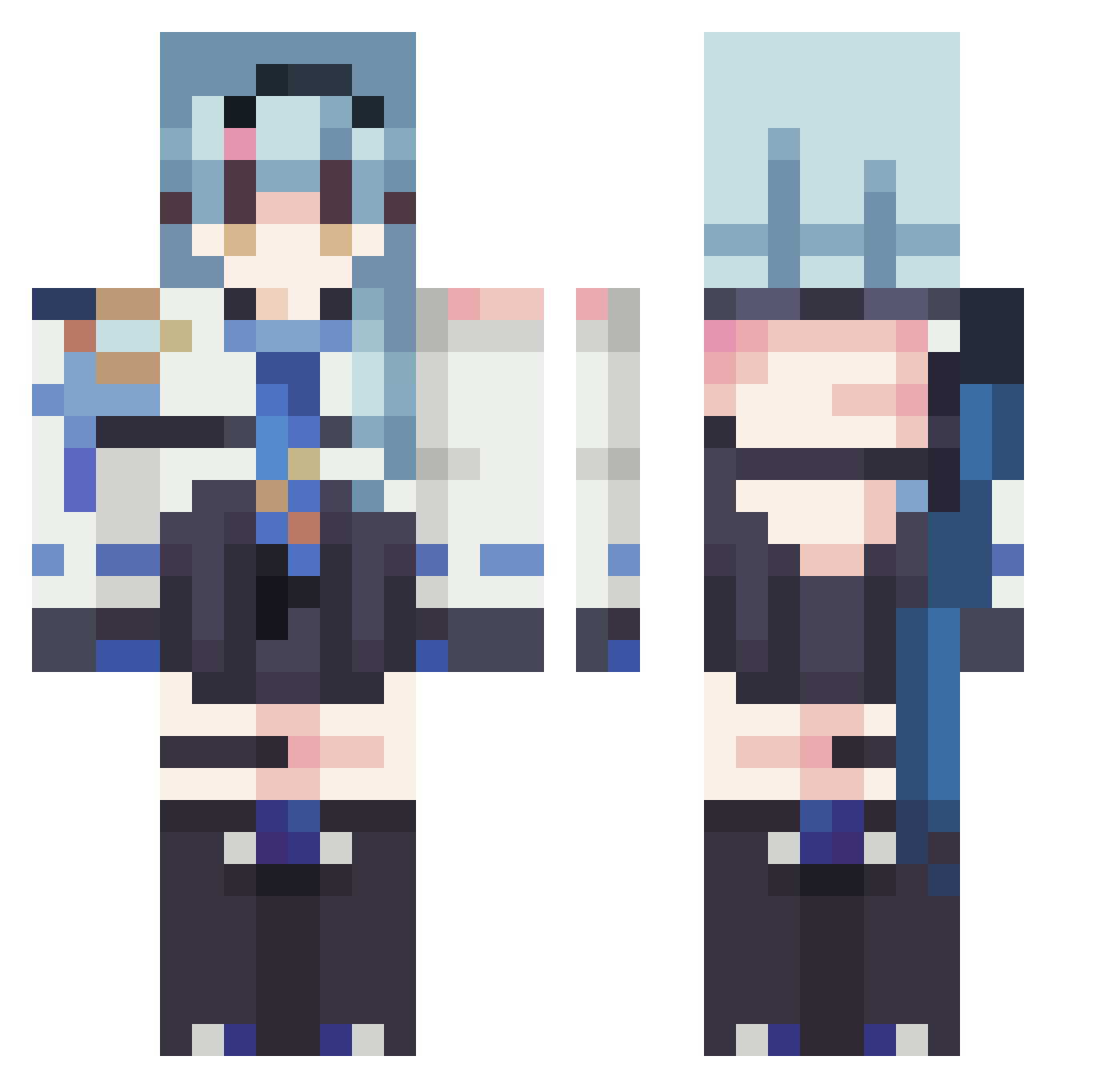 7tkr27 Minecraft skin, front and back view