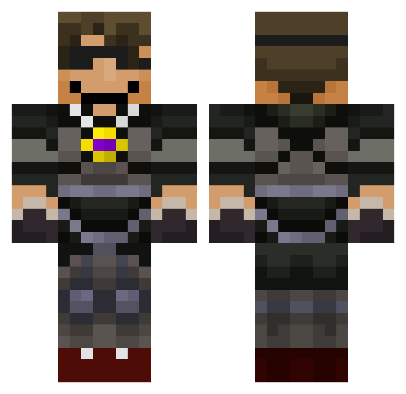 WetTomatoes Minecraft skin, front and back view