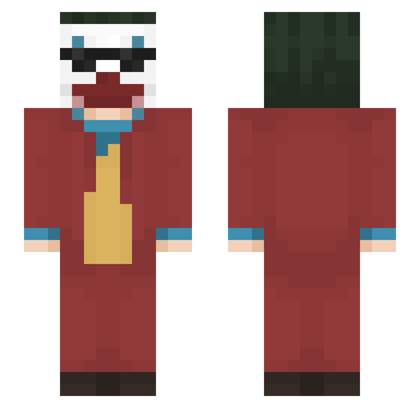 rcjar Minecraft skin, front and back view