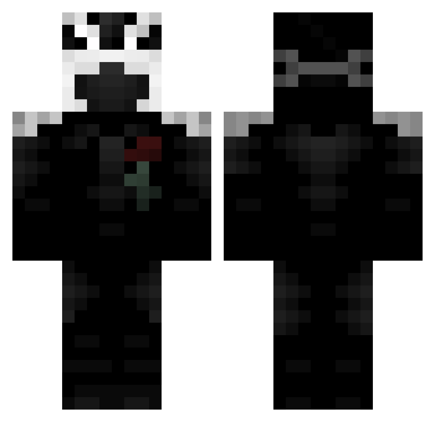 Hinomi Minecraft skin, front and back view