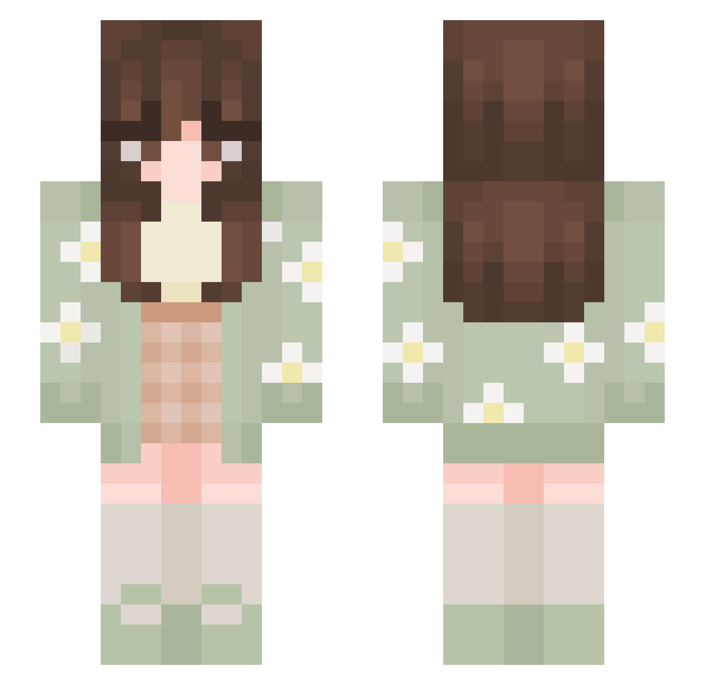 Kvxra Minecraft skin, front and back view