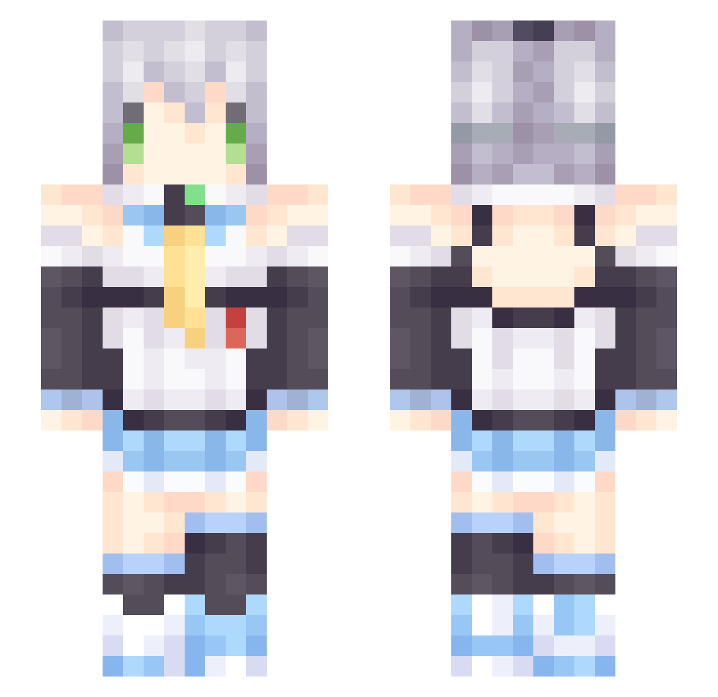 zimingyue Minecraft skin, front and back view