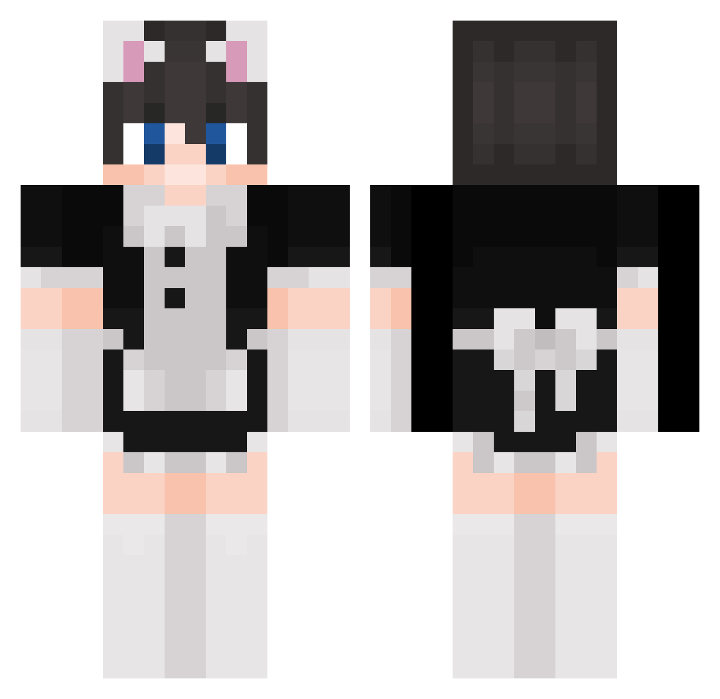 CLOUDBABYYY Minecraft skin, front and back view