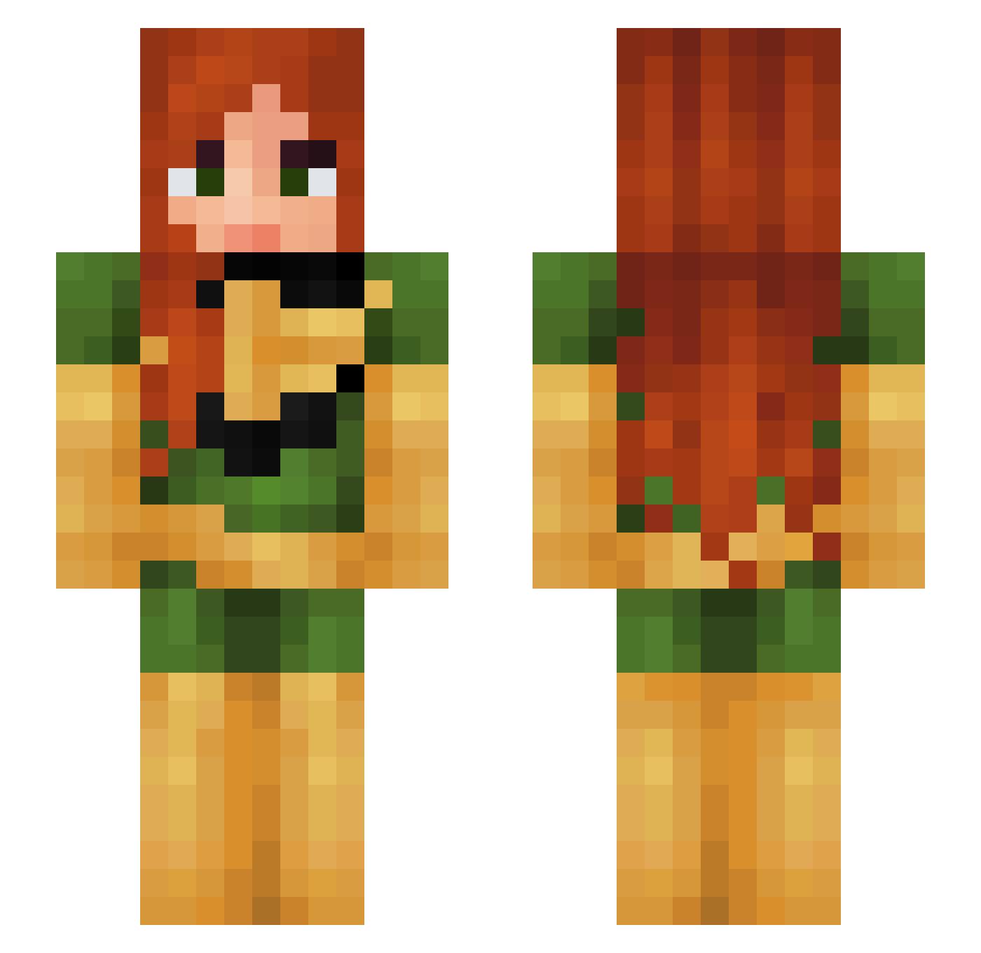 aaphroditee Minecraft skin, front and back view