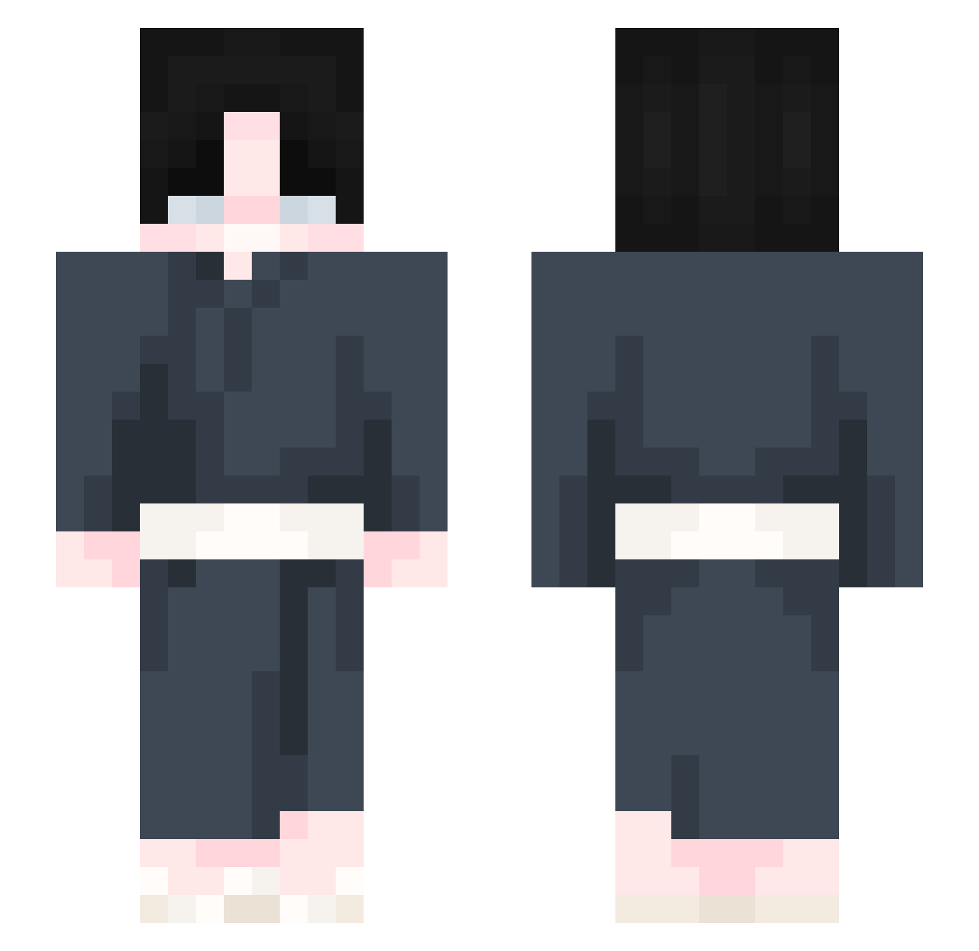 Phas5 Minecraft skin, front and back view