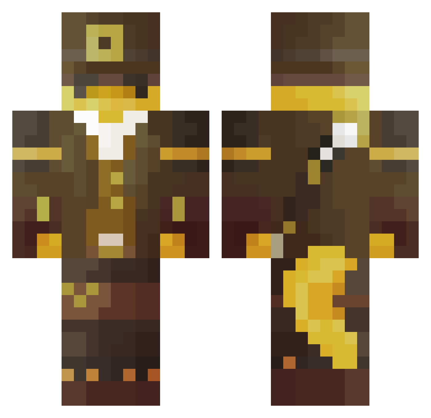 nUwUbert Minecraft skin, front and back view