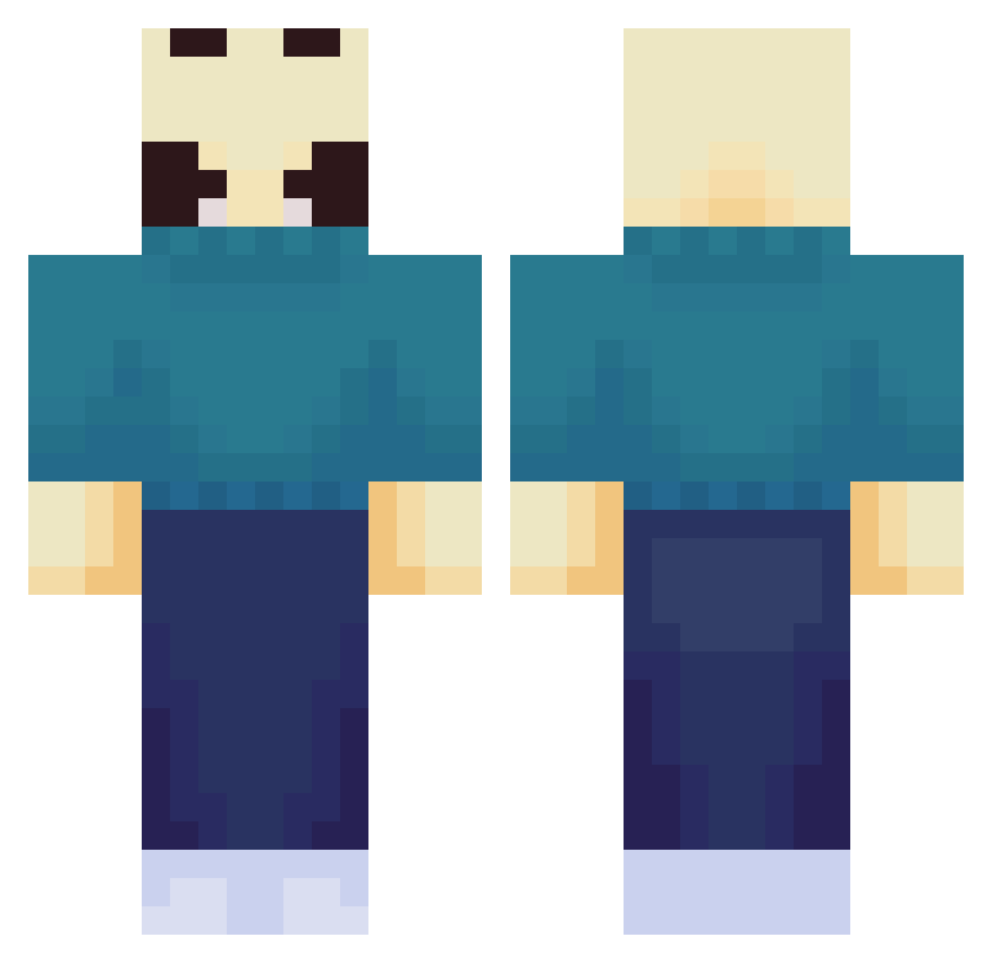 Steaksauce781 Minecraft skin, front and back view