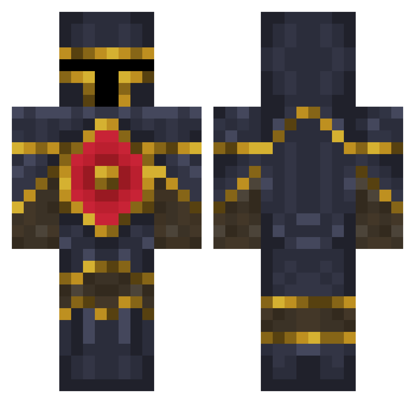 uzreH Minecraft skin, front and back view