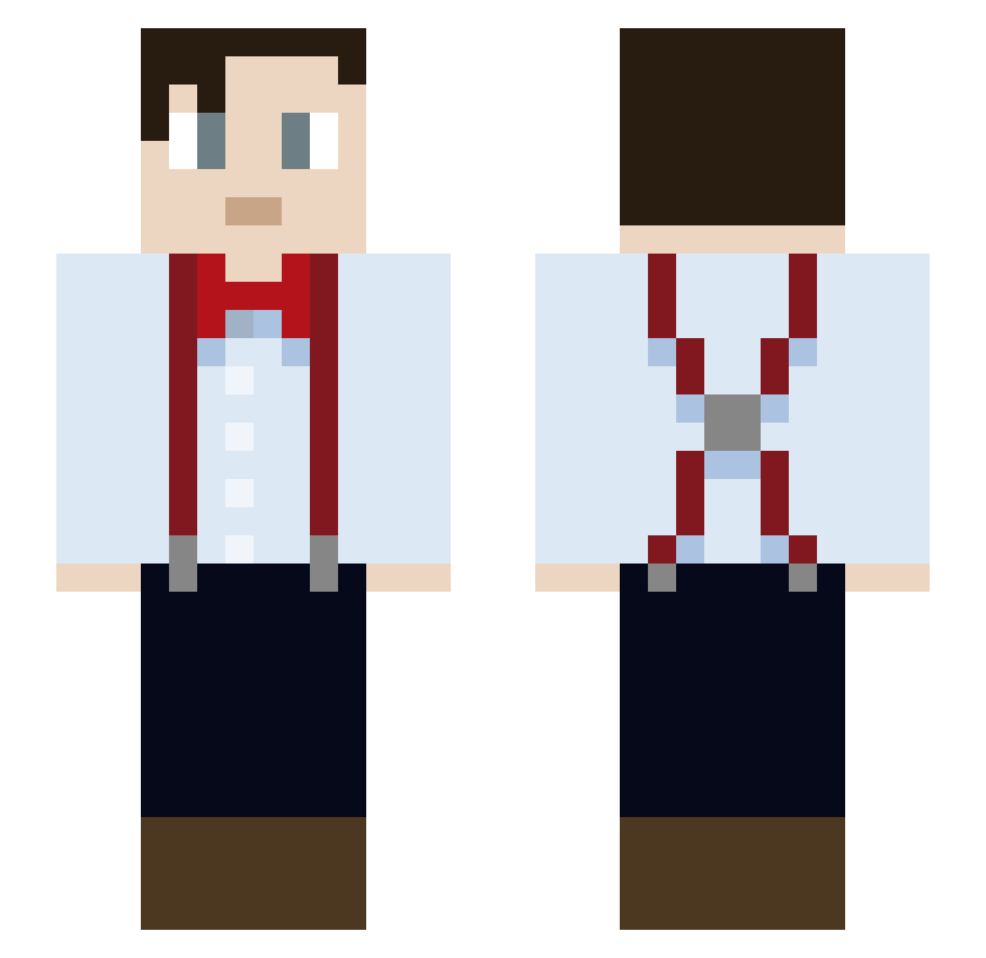 Tiop345 Minecraft skin, front and back view