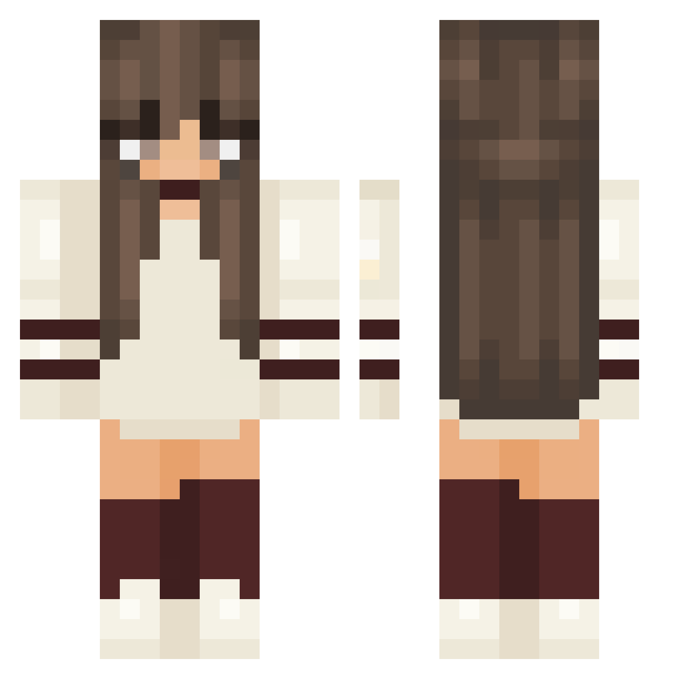 Narester Minecraft skin, front and back view