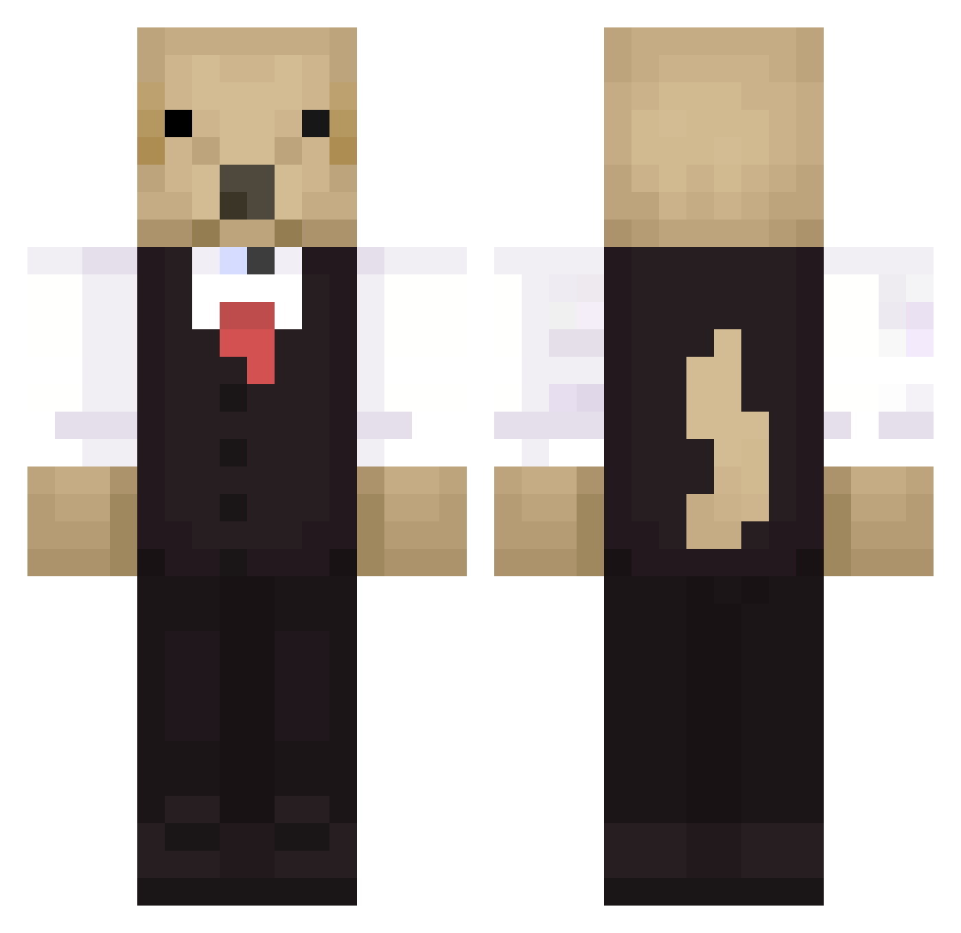 The_Noobscoper Minecraft skin, front and back view