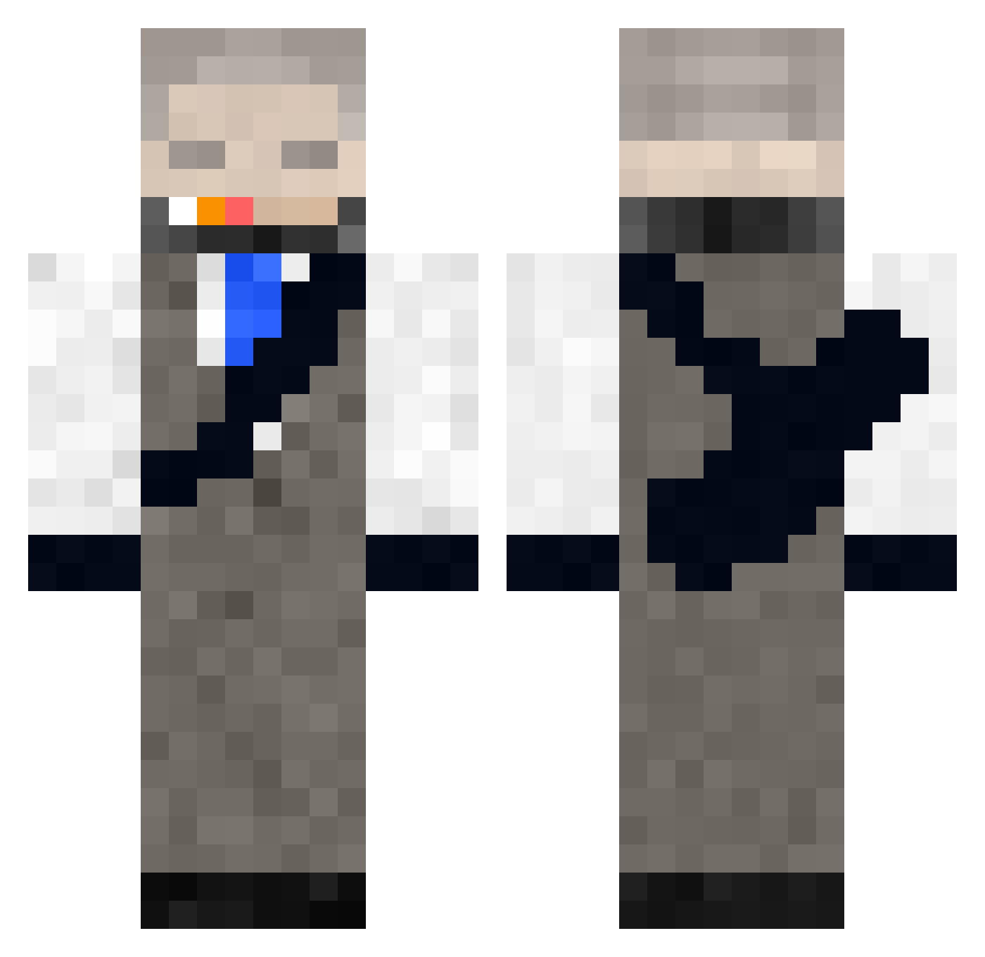 henrywong_DX Minecraft skin, front and back view