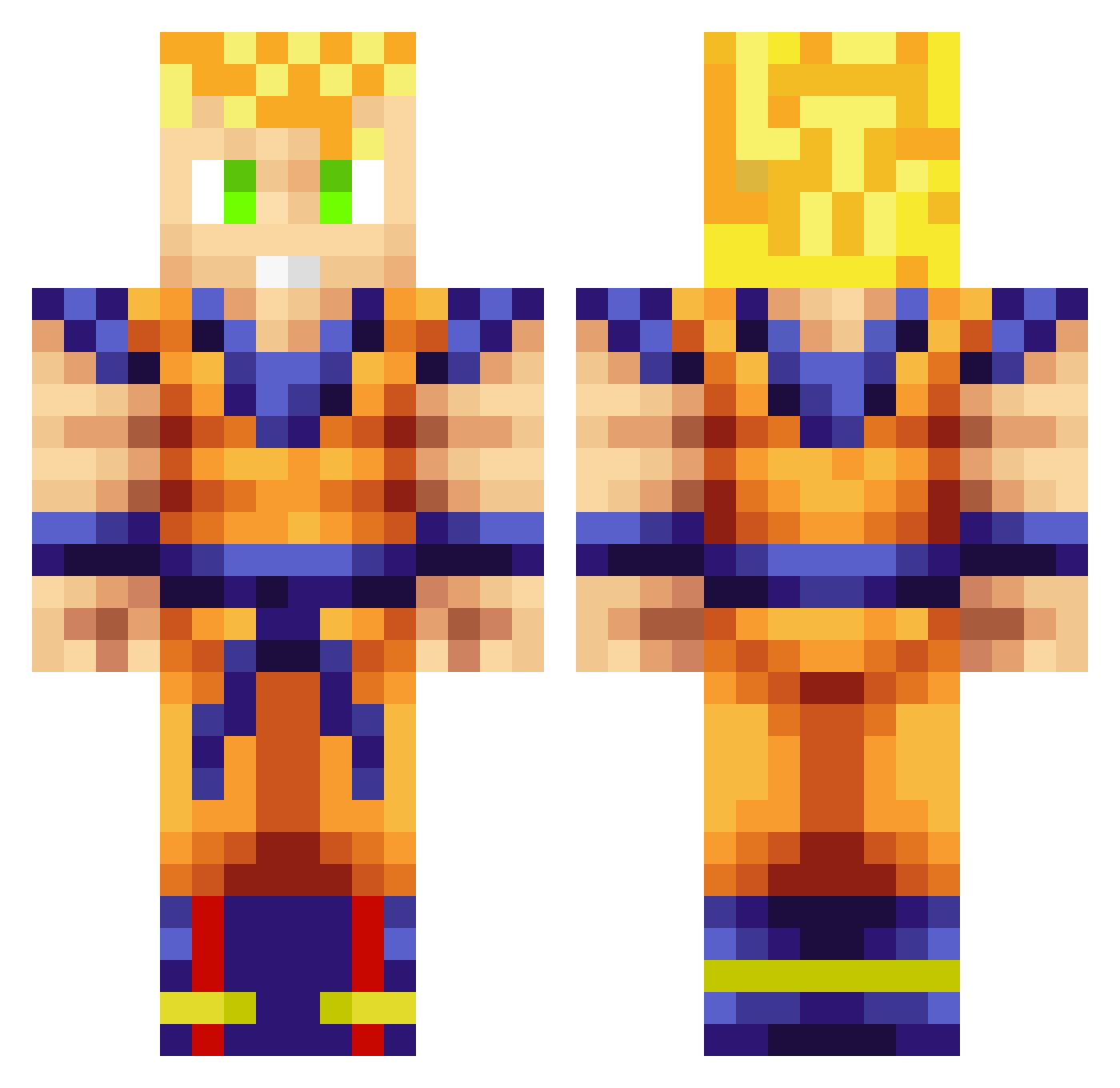 Miosi Minecraft skin, front and back view