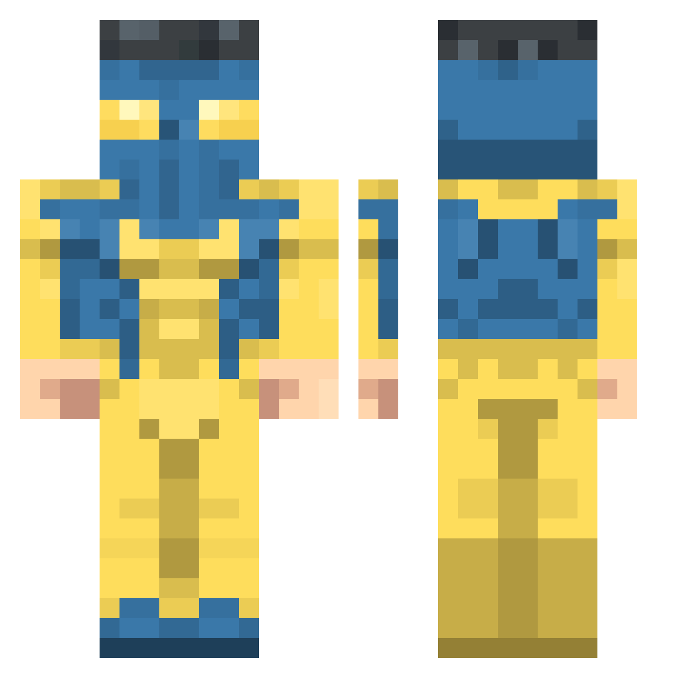 AraCrz Minecraft skin, front and back view