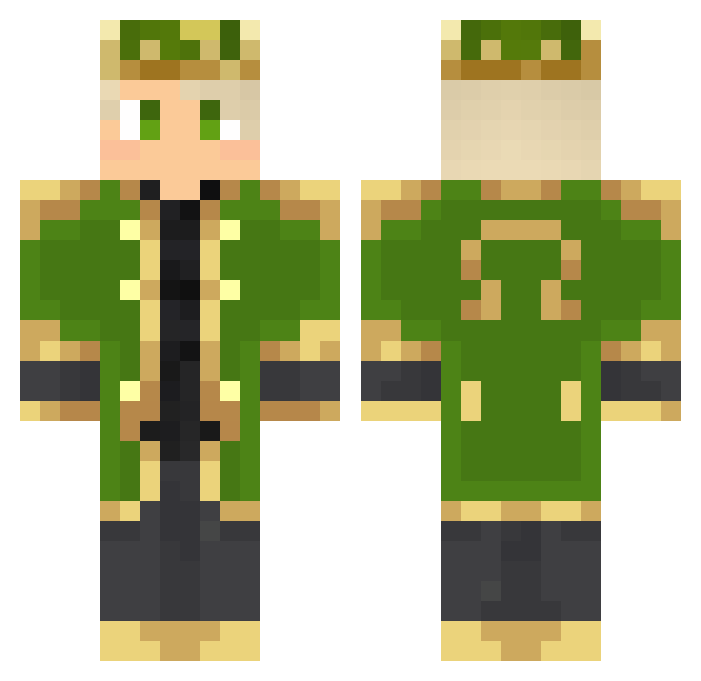 Vidrior Minecraft skin, front and back view