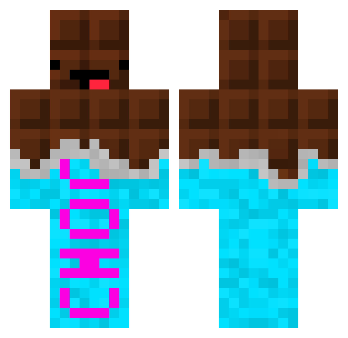 _Melt__ Minecraft skin, front and back view