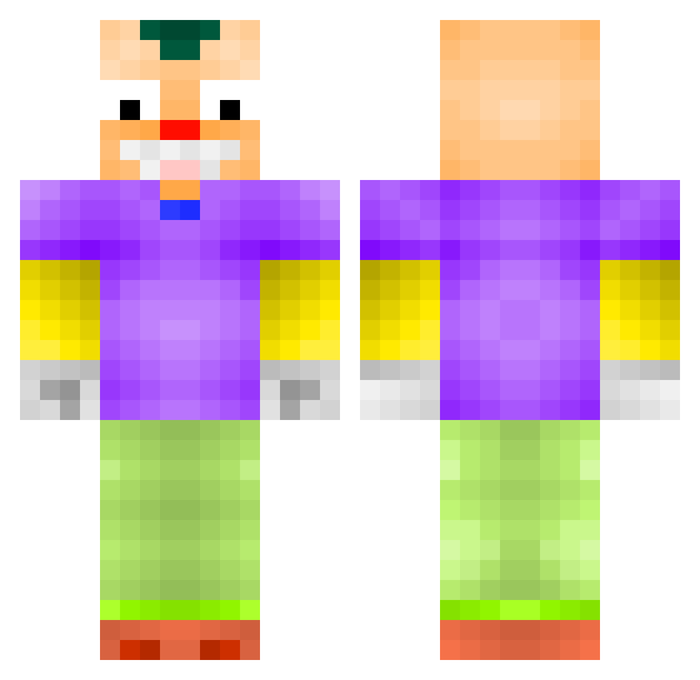 CODEzt Minecraft skin, front and back view