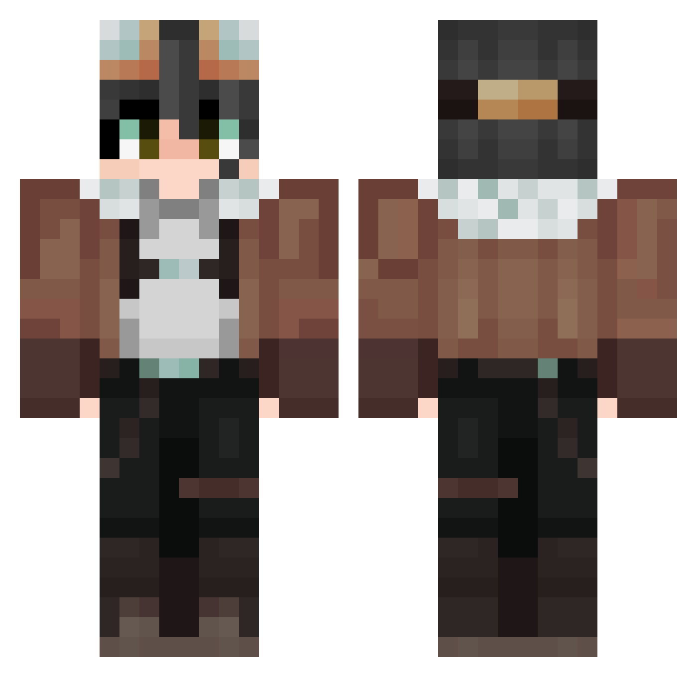 Wuora Minecraft skin, front and back view