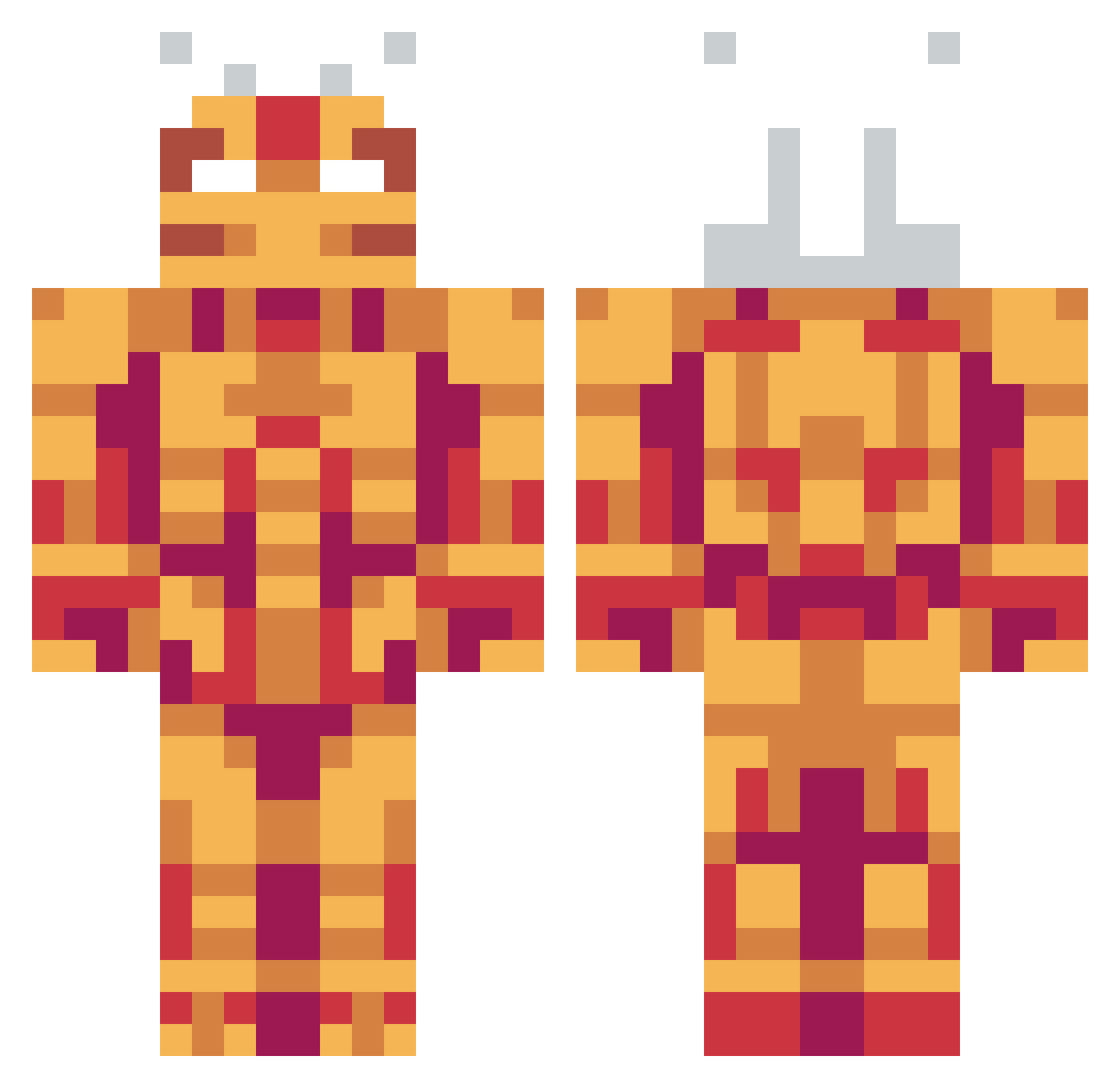 Romaine69 Minecraft skin, front and back view