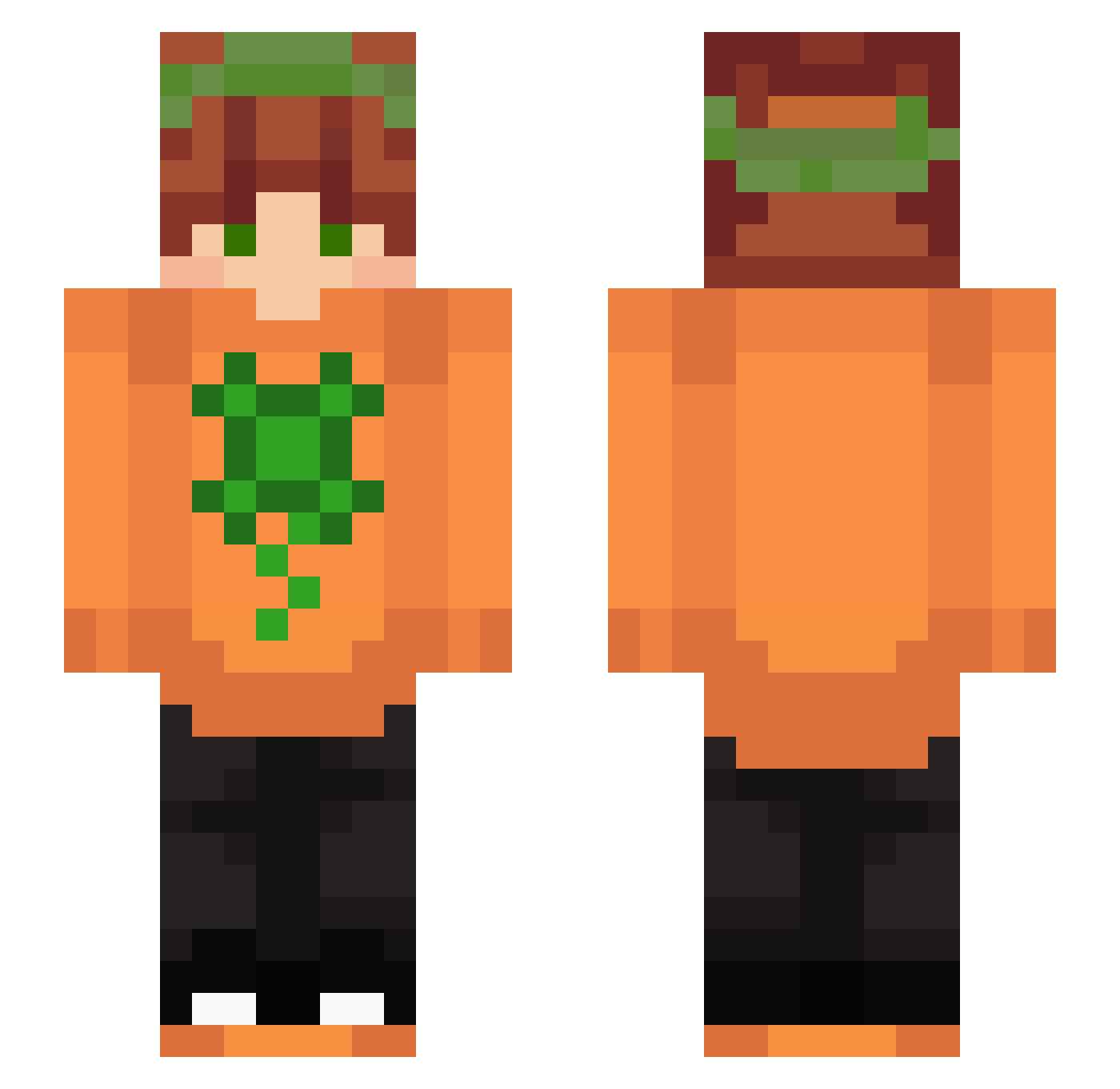 Luckstur Minecraft skin, front and back view