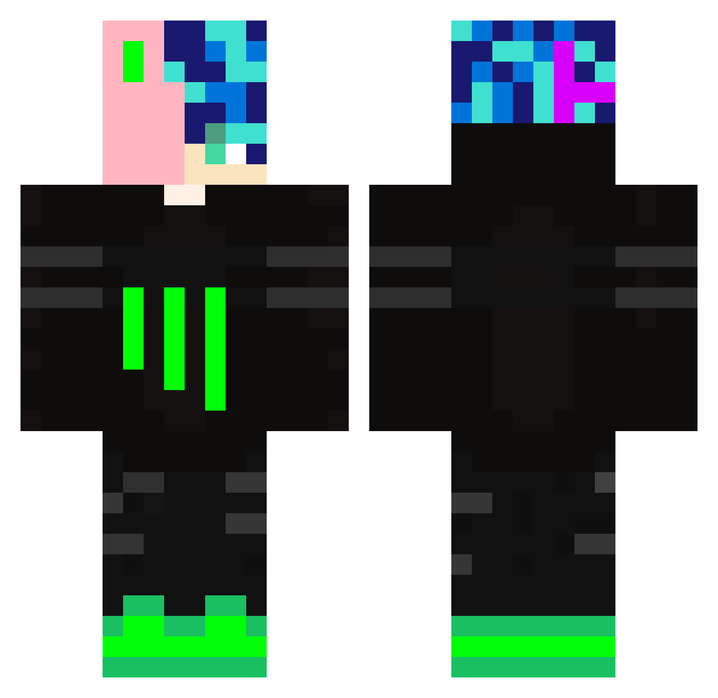 DoHat1k Minecraft skin, front and back view