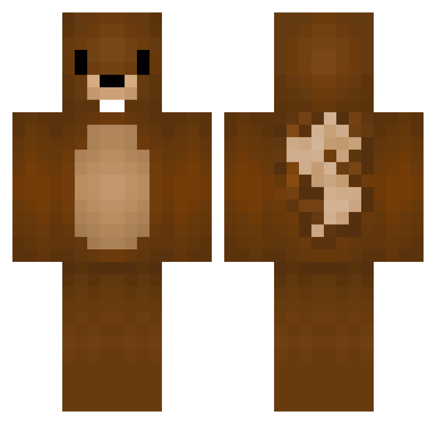 Folkwolf Minecraft skin, front and back view