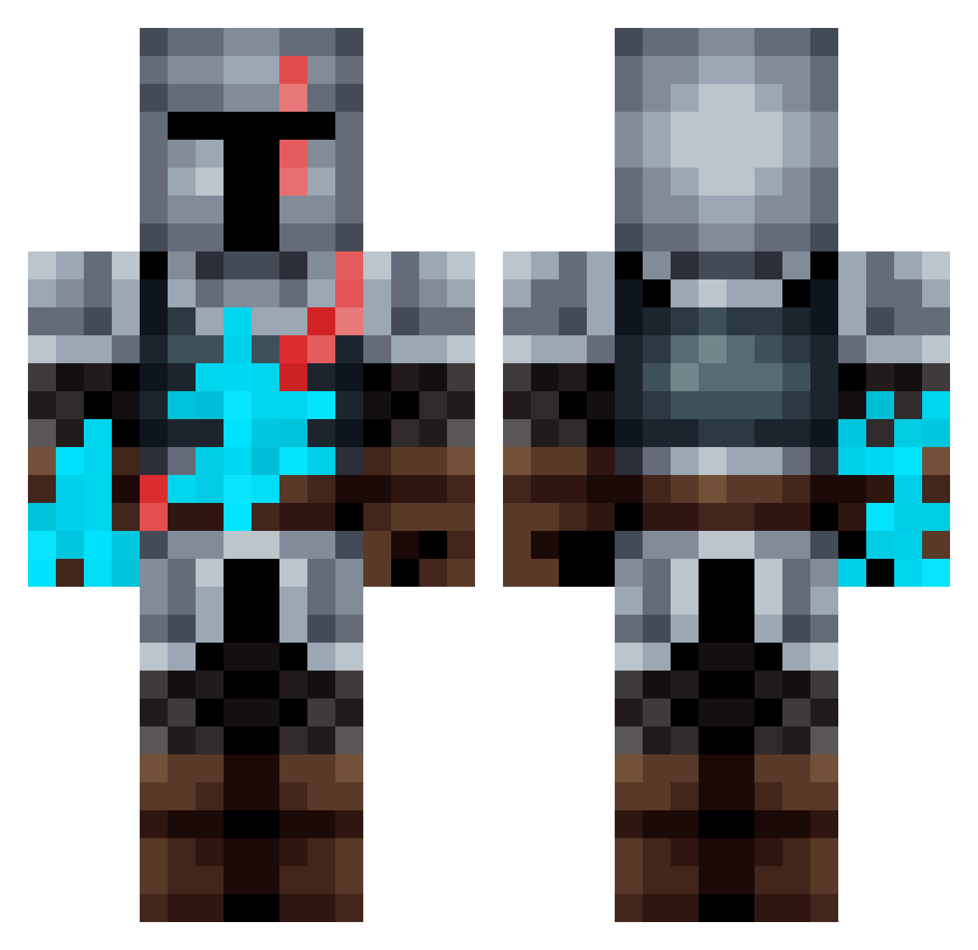 Overlord Minecraft skin, front and back view