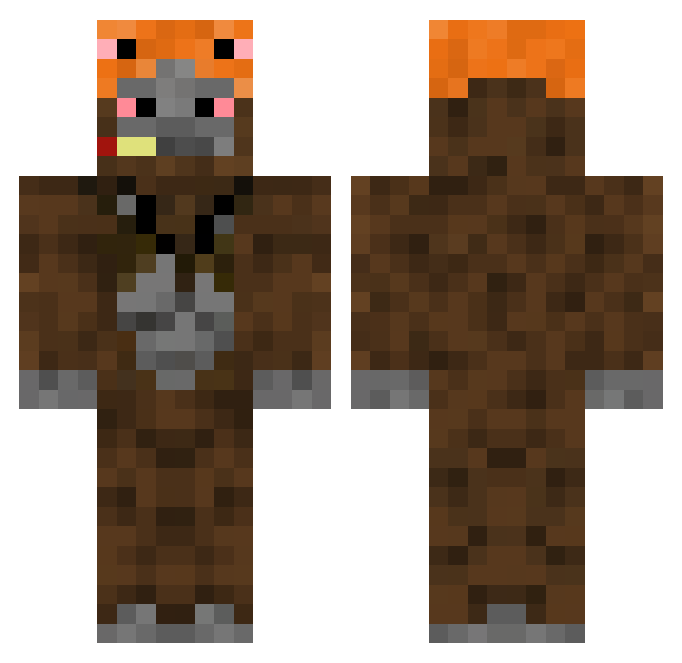 MrSkullzy Minecraft skin, front and back view