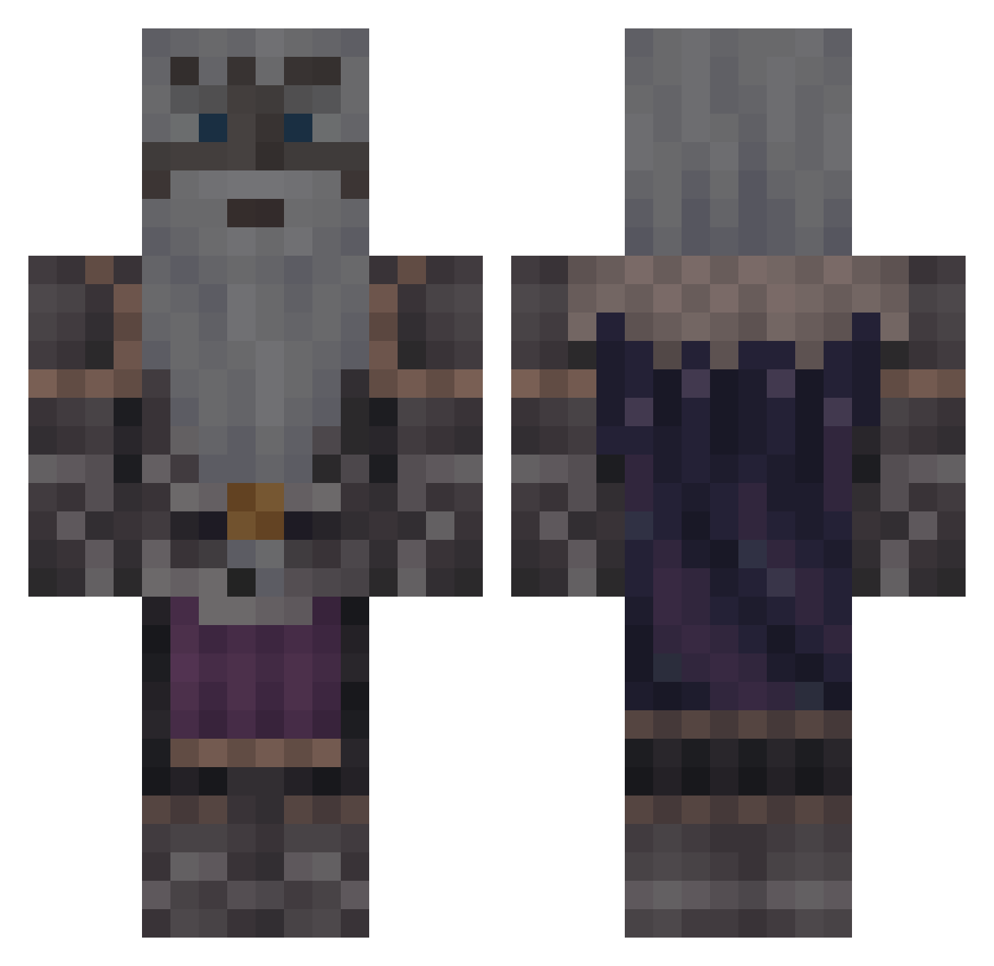 SimplySeo Minecraft skin, front and back view