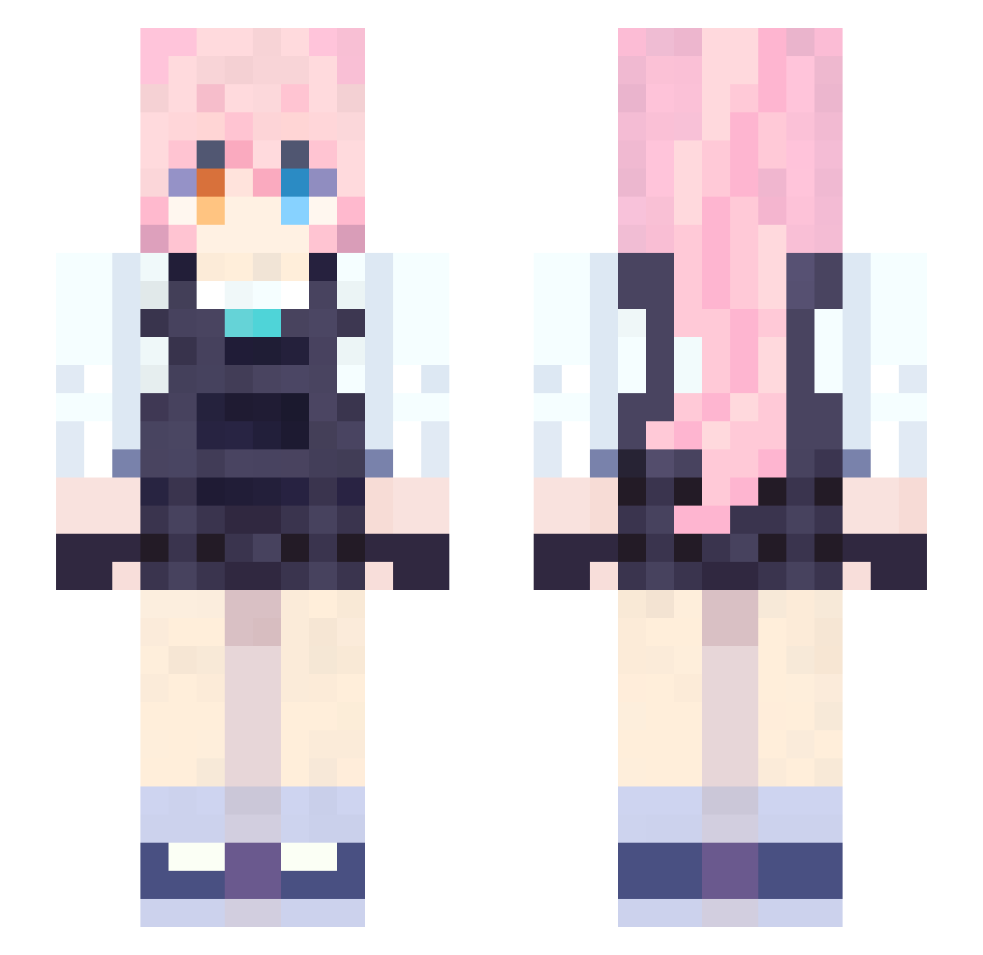 kuro0TUT Minecraft skin, front and back view