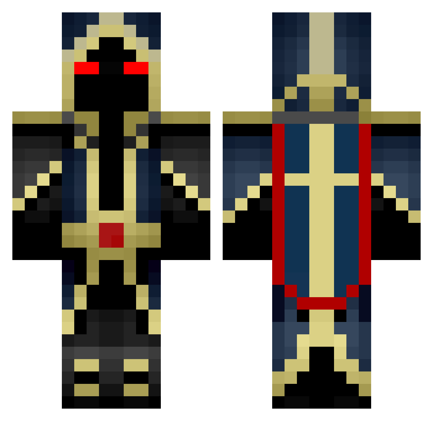 Hatmaan Minecraft skin, front and back view