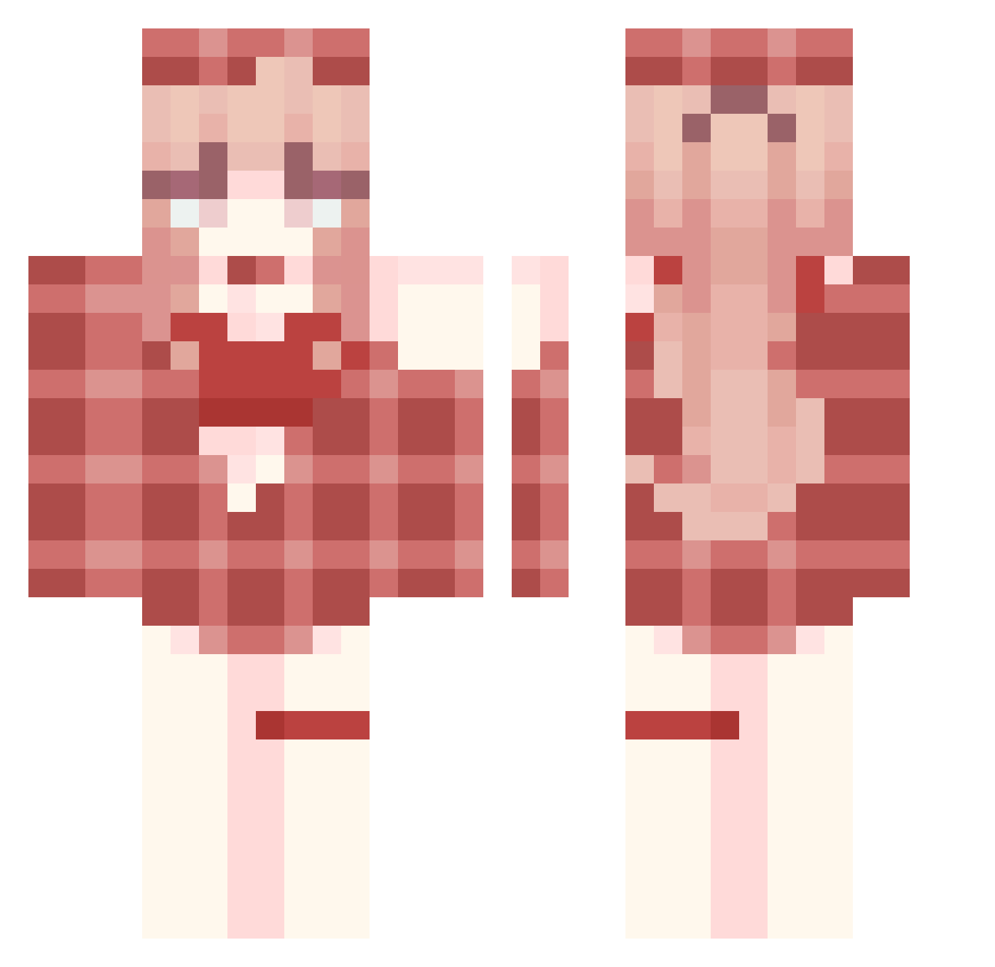 YO_MoMo Minecraft skin, front and back view