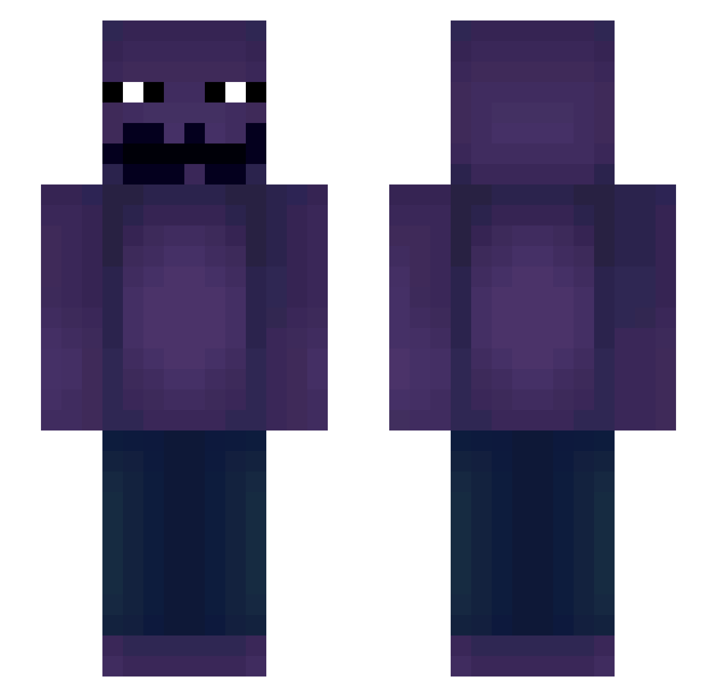 KurT_Asylum Minecraft skin, front and back view