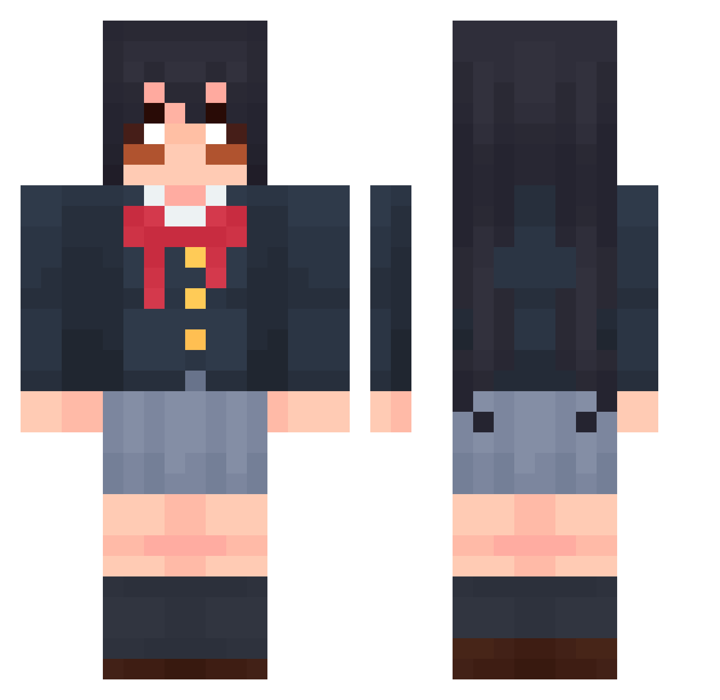 Maty711 Minecraft skin, front and back view