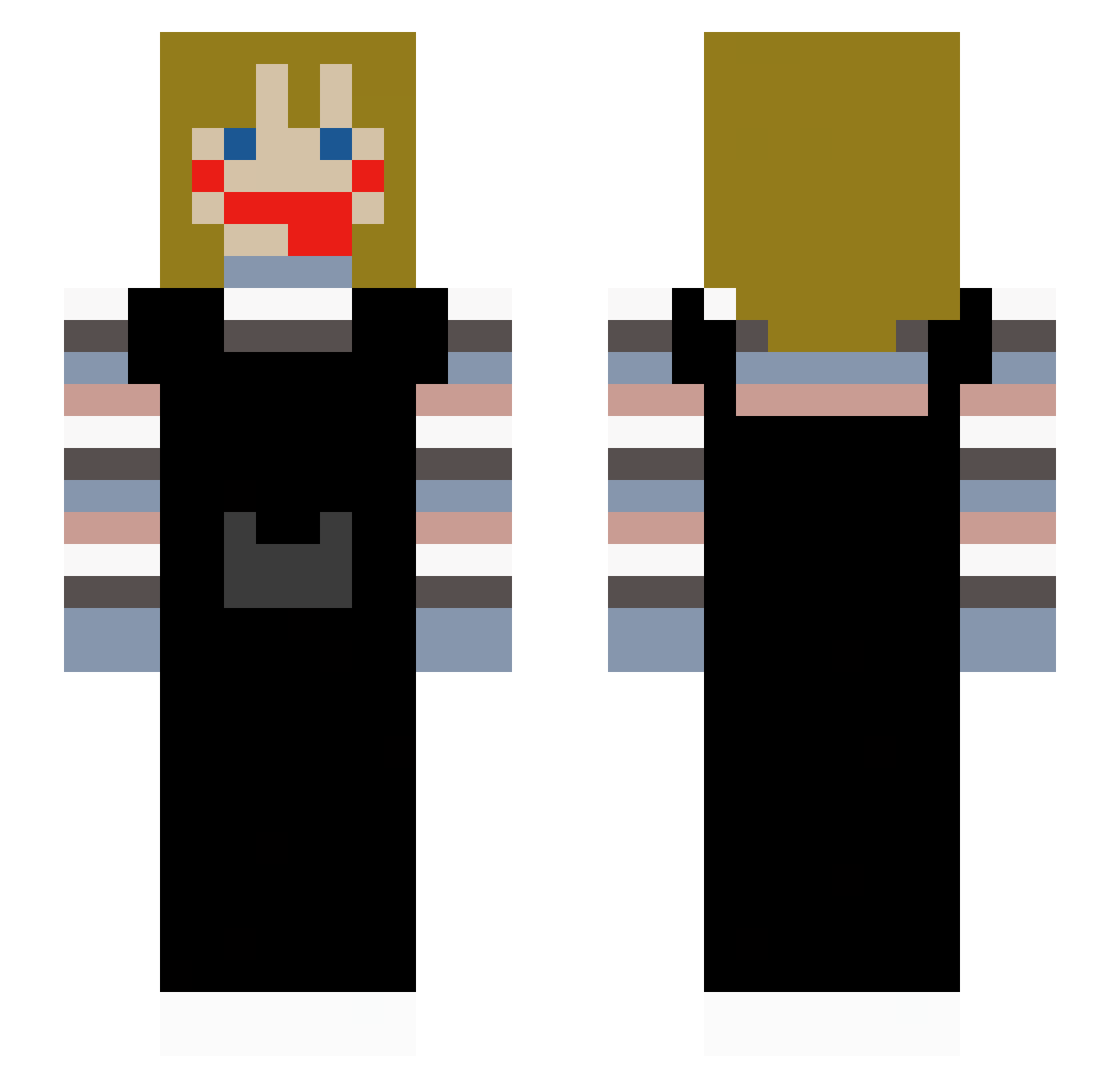 Shoshanna Minecraft skin, front and back view