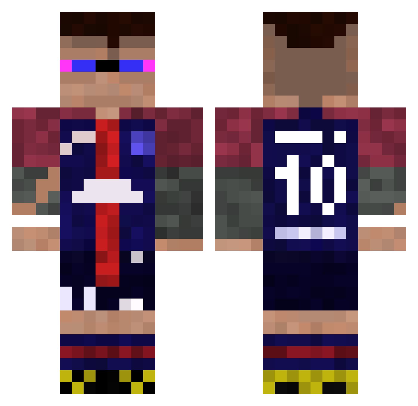 Zani_do_Rodo Minecraft skin, front and back view