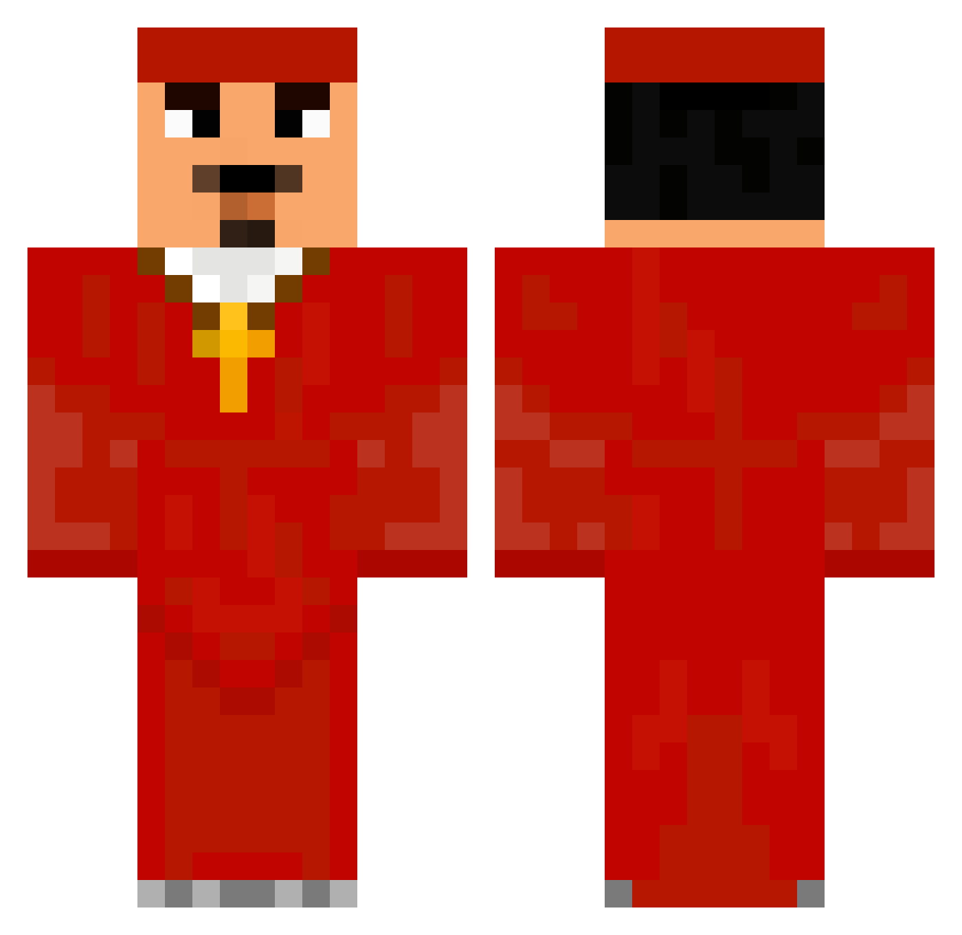 Wertdrew Minecraft skin, front and back view