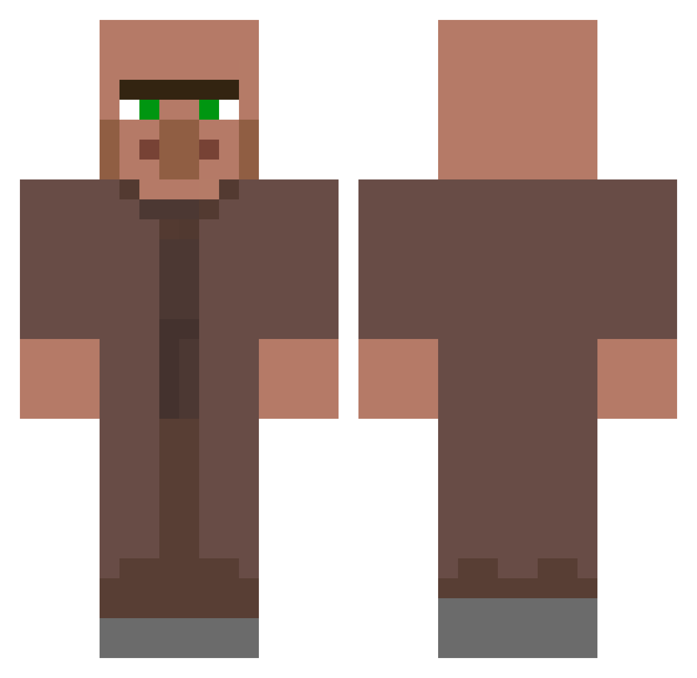 Roof_Ausol Minecraft skin, front and back view