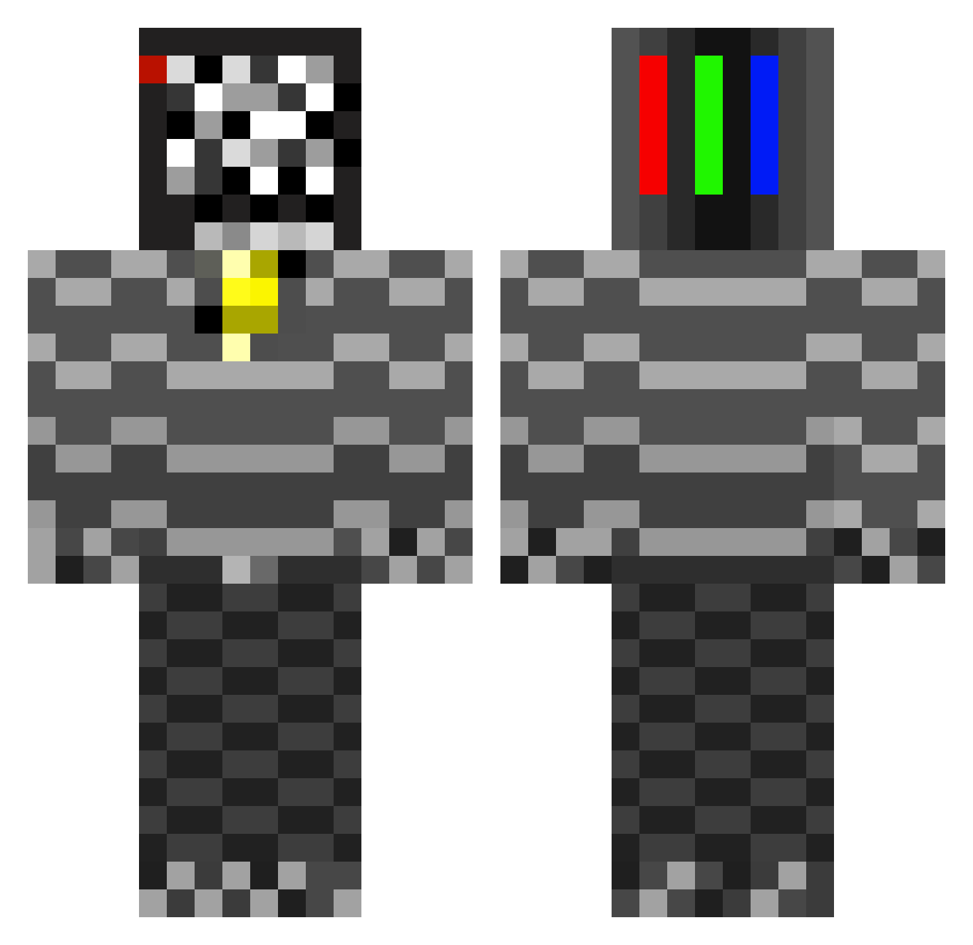 DffDfDf Minecraft skin, front and back view