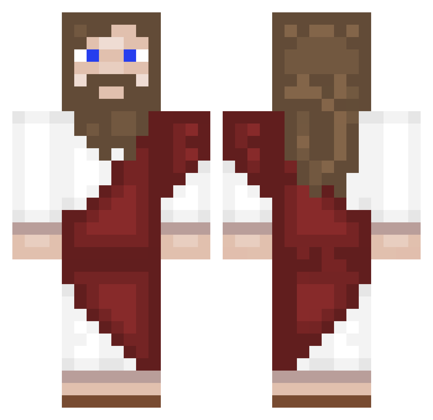 foosyV2 Minecraft skin, front and back view