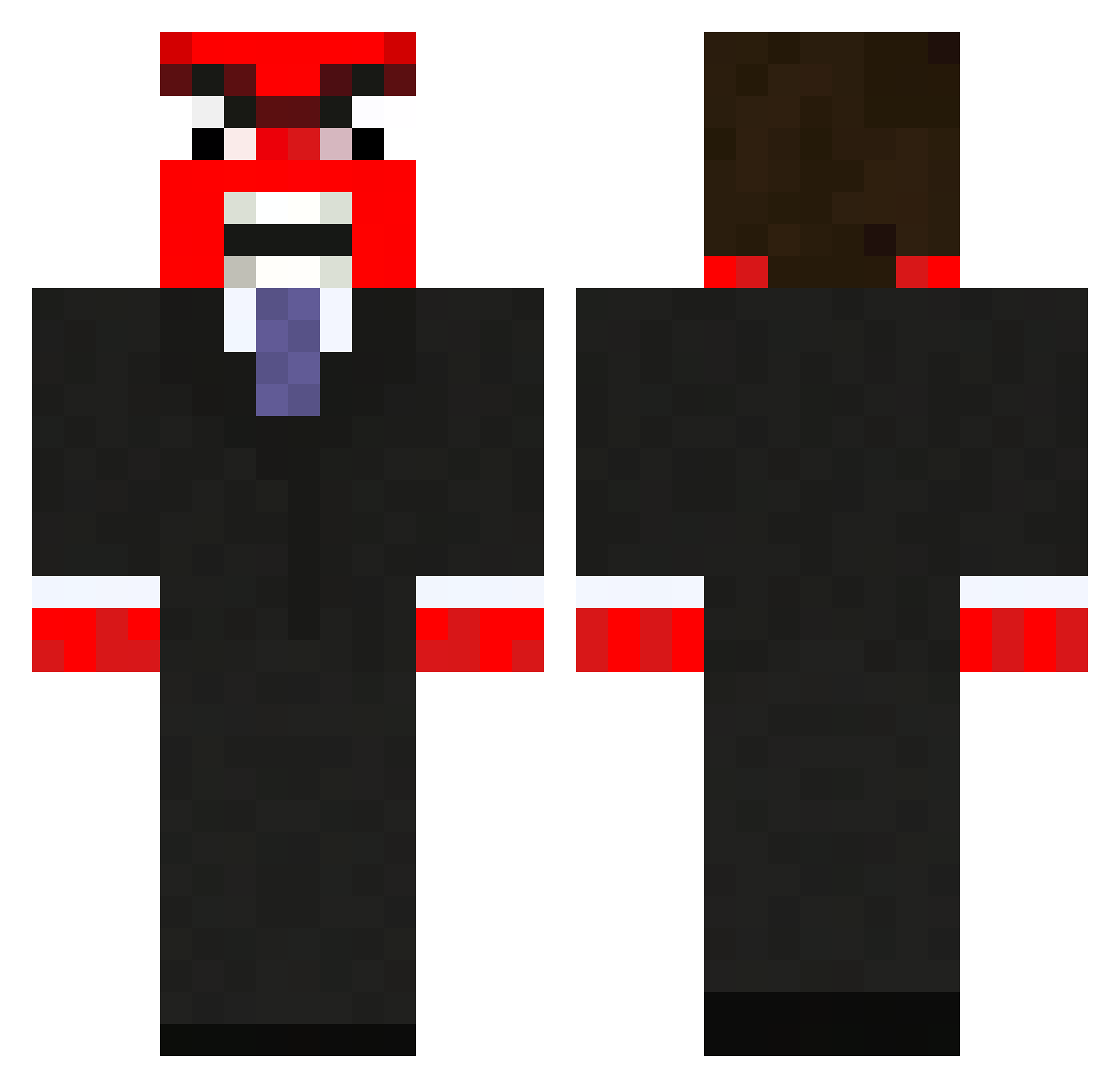 mitchej123 Minecraft skin, front and back view