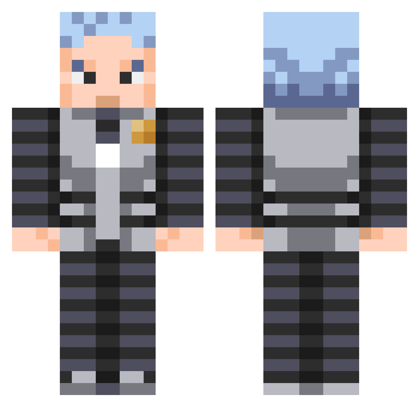 Swim_King Minecraft skin, front and back view