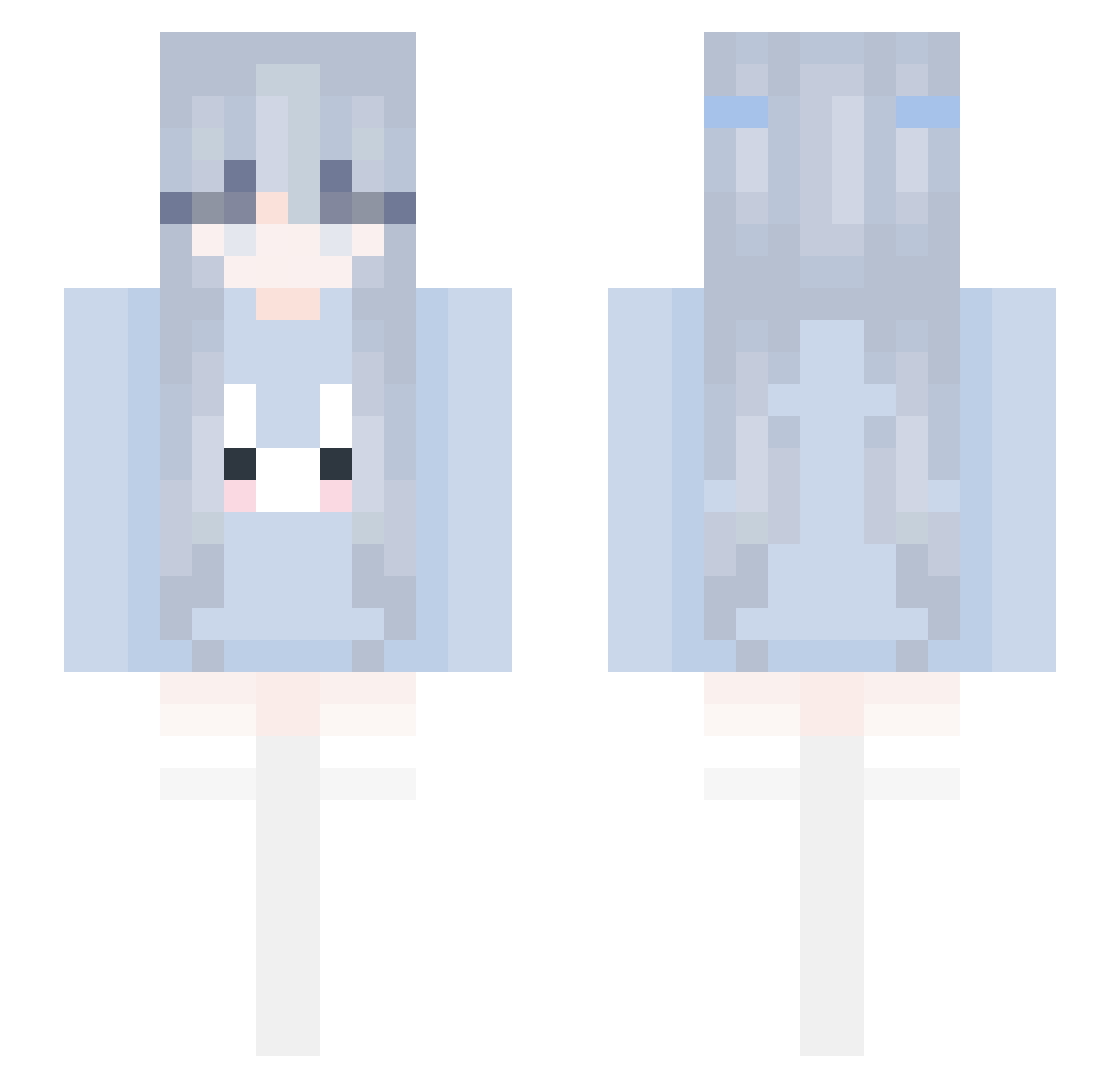 sedimental Minecraft skin, front and back view