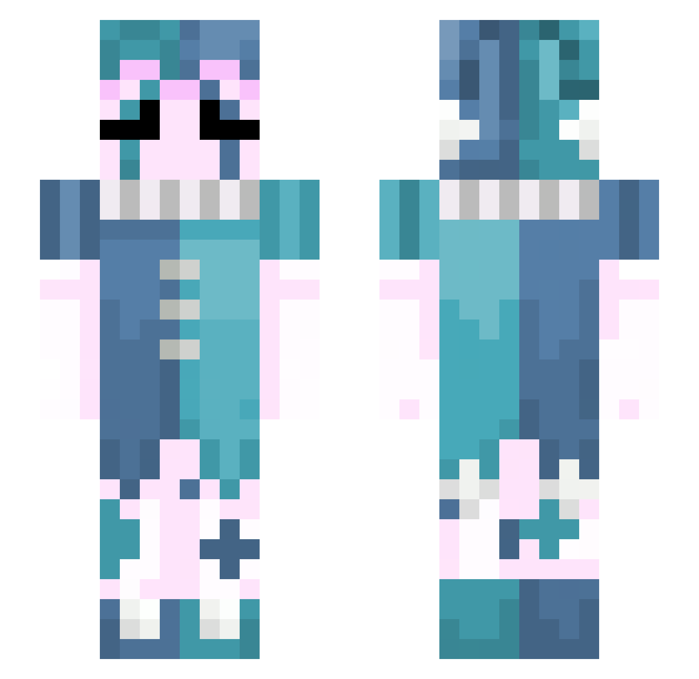 BunnehTTV Minecraft skin, front and back view