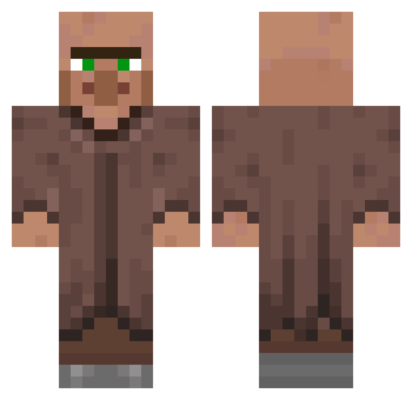 ts808 Minecraft skin, front and back view