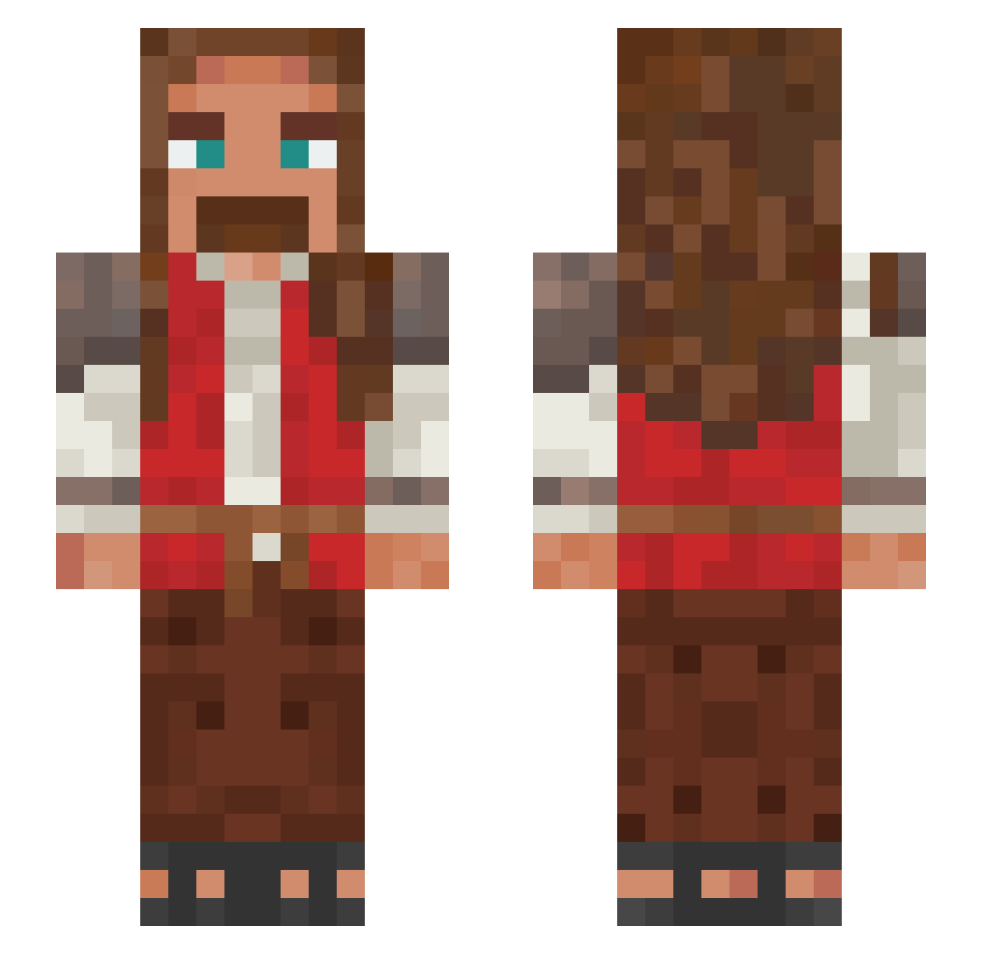 Patchmac Minecraft skin, front and back view