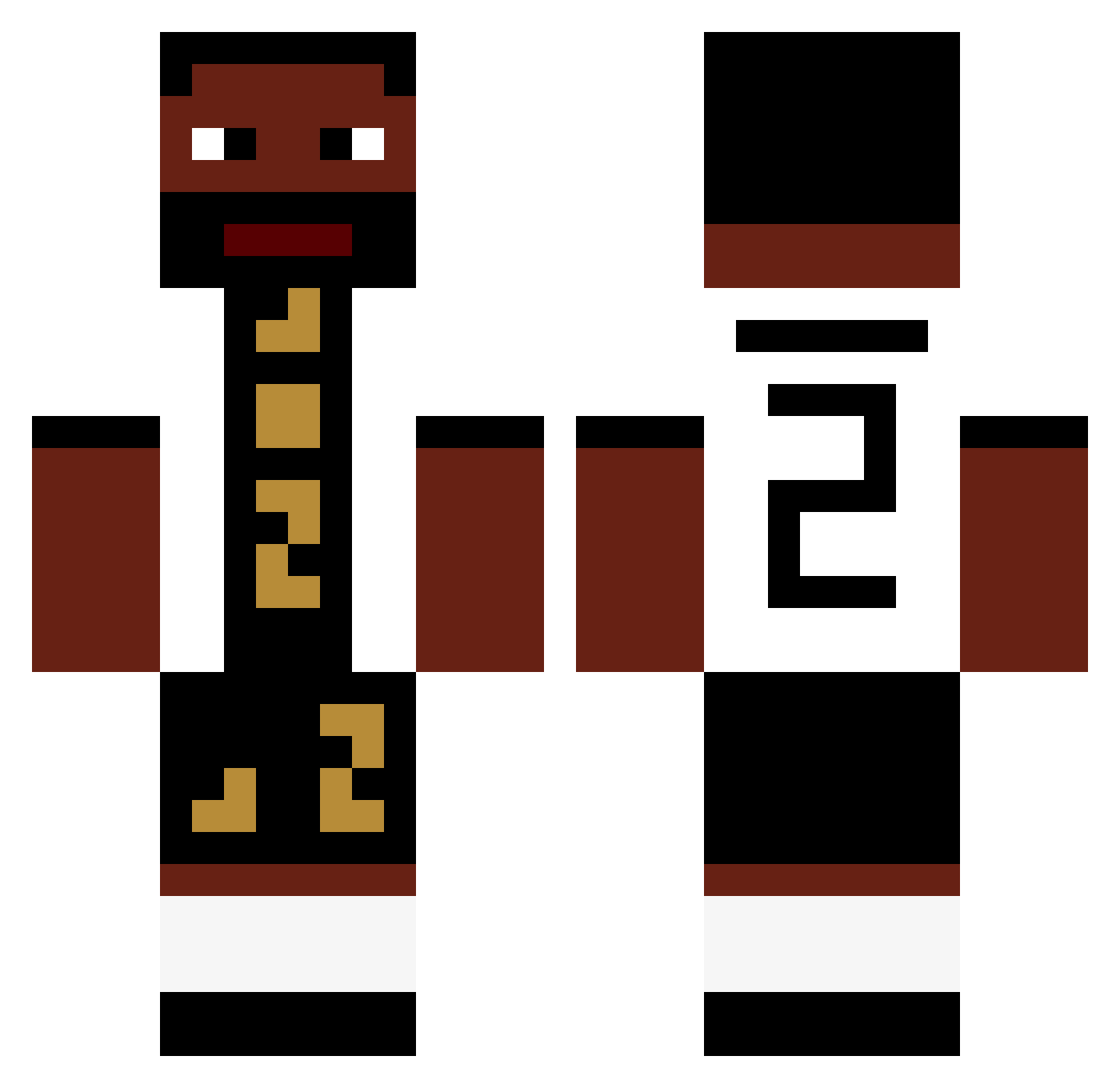 Lasssus Minecraft skin, front and back view