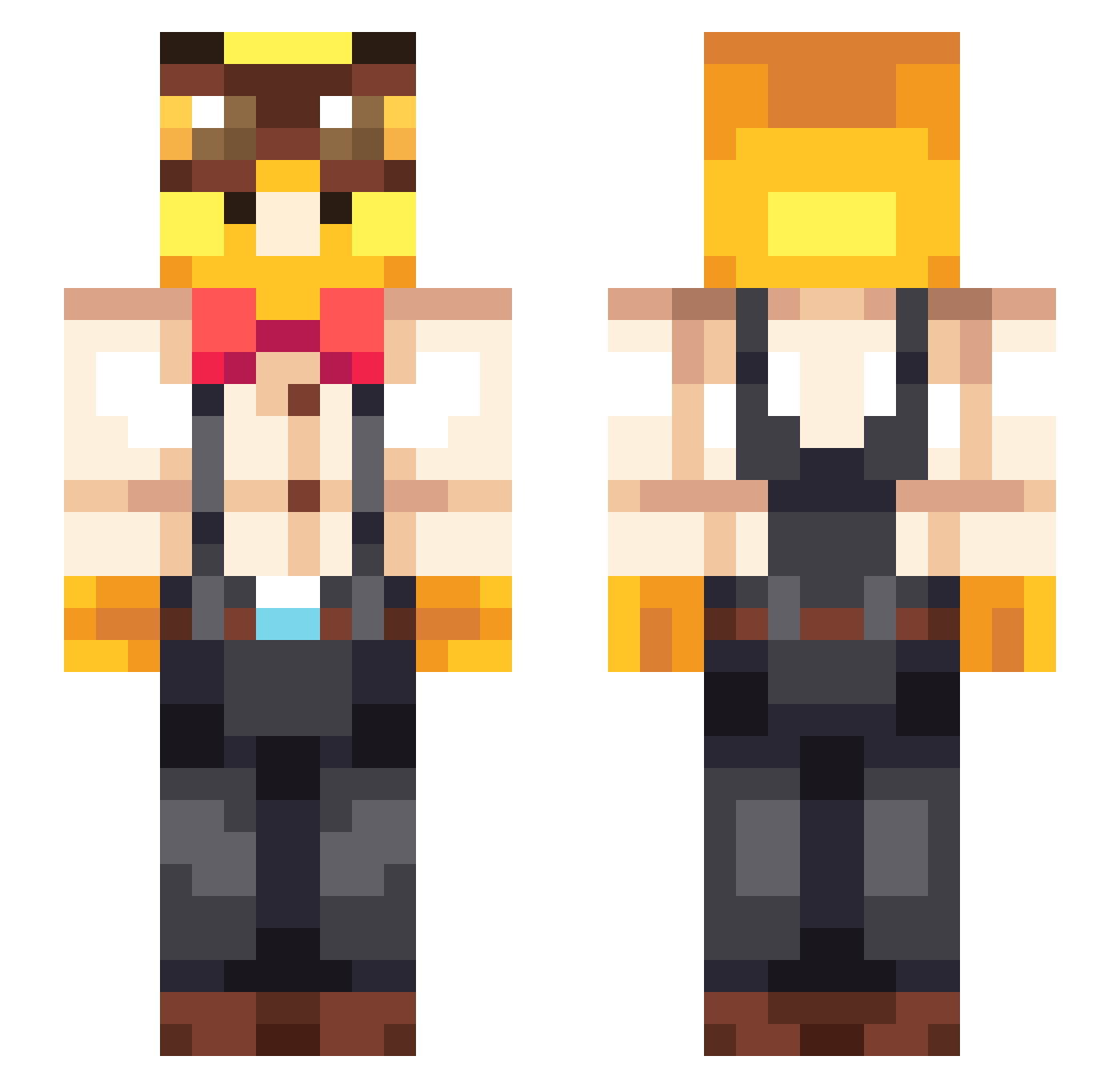 radiothesun Minecraft skin, front and back view