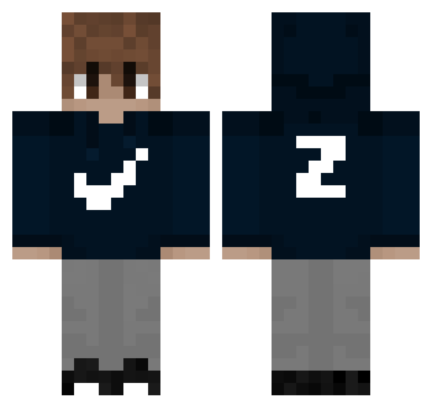 zTex_ Minecraft skin, front and back view