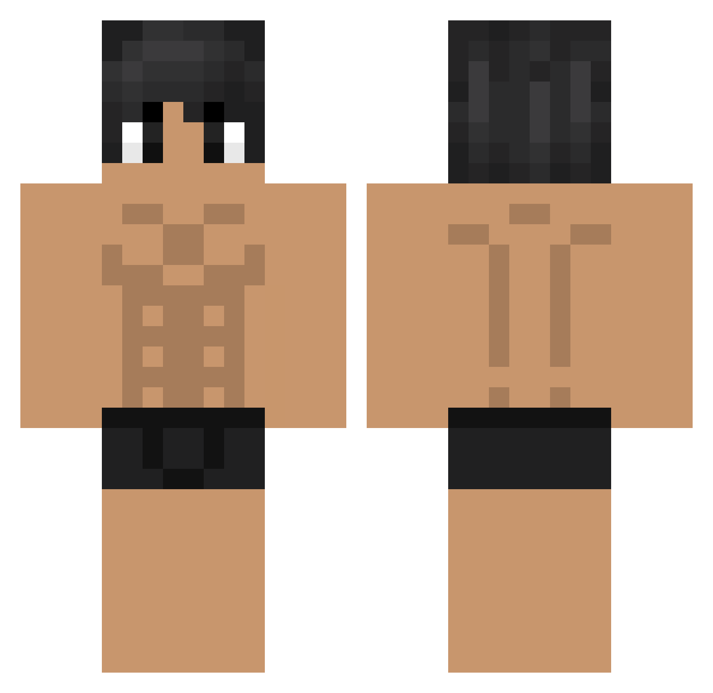 HunterOnlinee Minecraft skin, front and back view